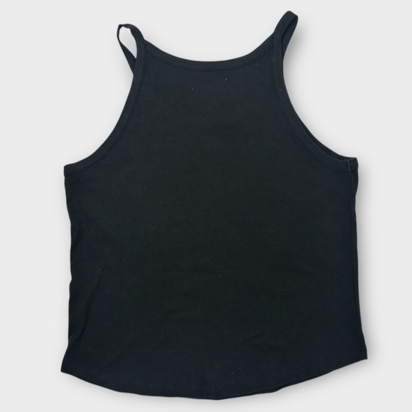 NWOT Madewell Ribbed Rounded Hem Cropped Tank Top Black Size XL - Picture 2 of 5